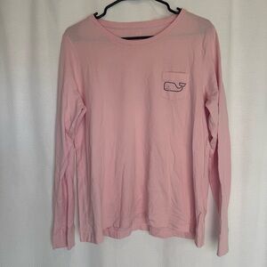 Pink Long Sleeve Vineyard Vines T-Shirt with Whale Logo